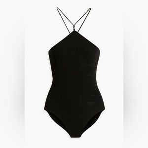 NWT FRAME Knotted stretch-jersey bodysuit Size X-Large